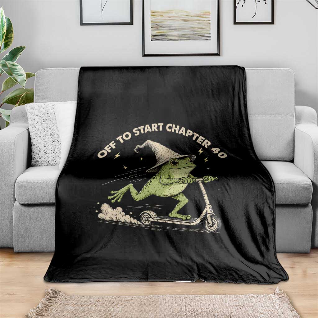 40th Birthday Frog Throw Blanket Funny 40 Year Old Gift