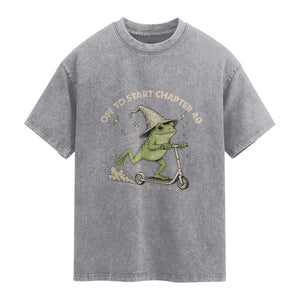 40th Birthday Frog Washed Cotton T-Shirt Funny 40 Year Old Gift