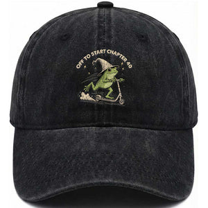 40th Birthday Frog Washed Cotton Baseball Cap Funny 40 Year Old Gift