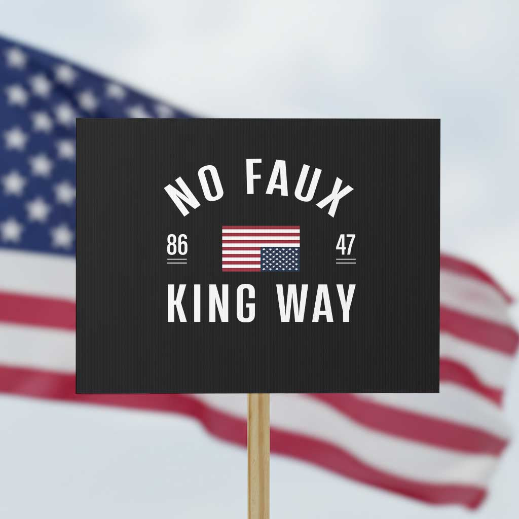 No Kings in America Protest Sign US Flag Upside Down TS10 Horizontal 18