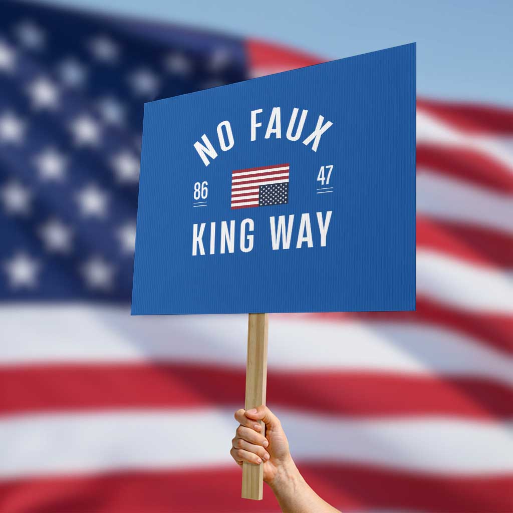 No Kings in America Protest Sign US Flag Upside Down TS10 Horizontal 18