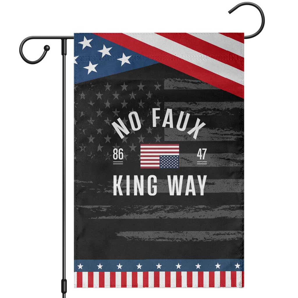 No Kings in America Garden Flag US Flag Upside Down TS10 Distressed Black Blue Print Your Wear