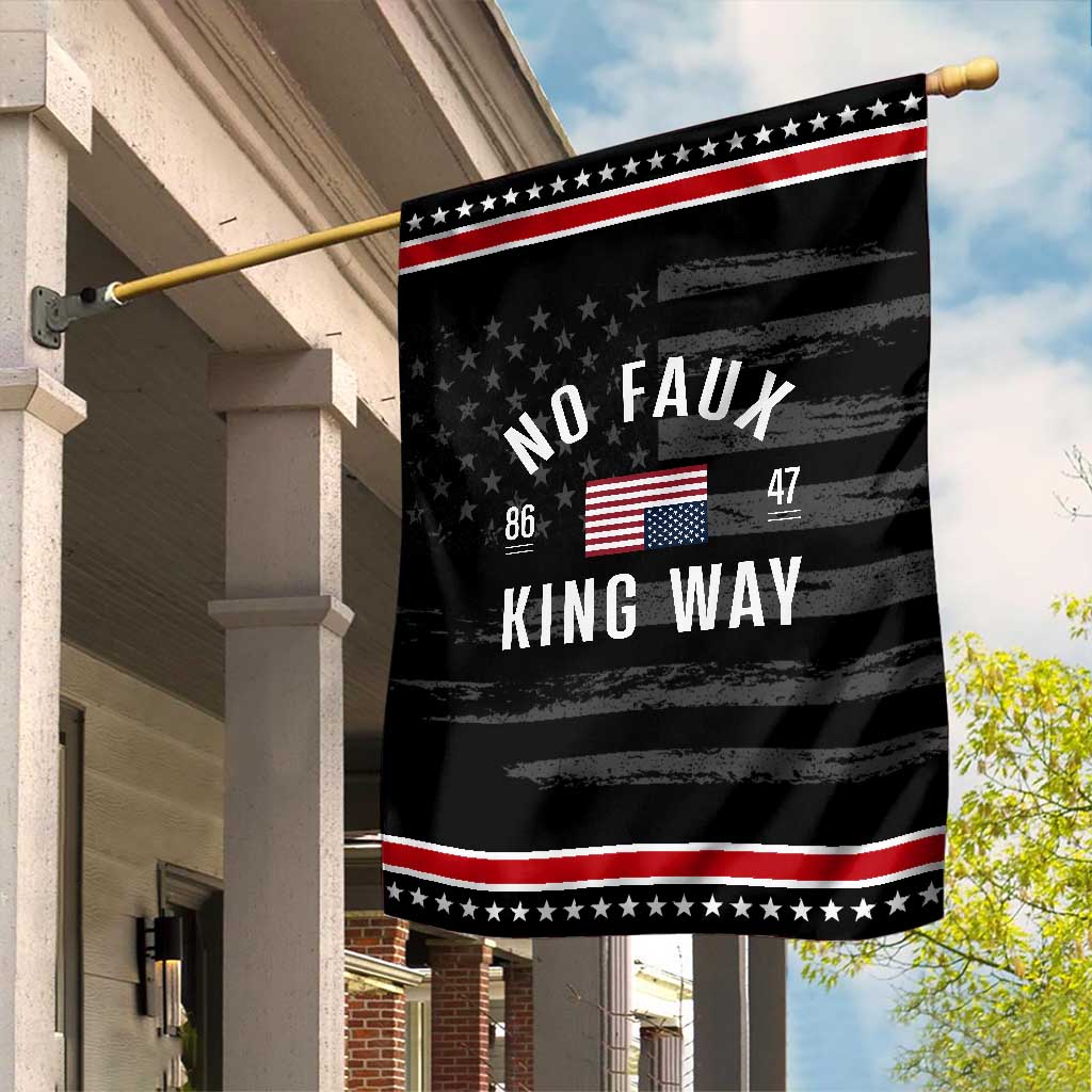 No Kings in America Garden Flag US Flag Upside Down TS10 Distressed Black Red Print Your Wear