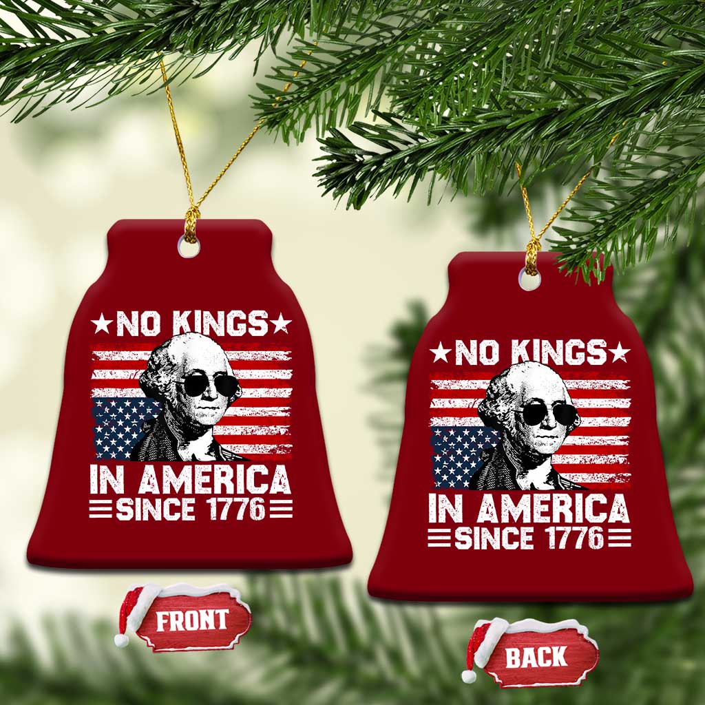 No Kings In America Since 1776 Ceramic Ornament George Washington US Flag Upside Down TS10 Print Your Wear