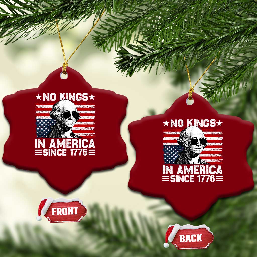 No Kings In America Since 1776 Ceramic Ornament George Washington US Flag Upside Down TS10 Print Your Wear