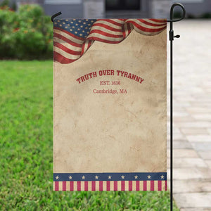 Truth Over Tyranny Garden Flag Protect Higher Education Academic Independence TS10 Vintage Rustic Tan Navy Print Your Wear