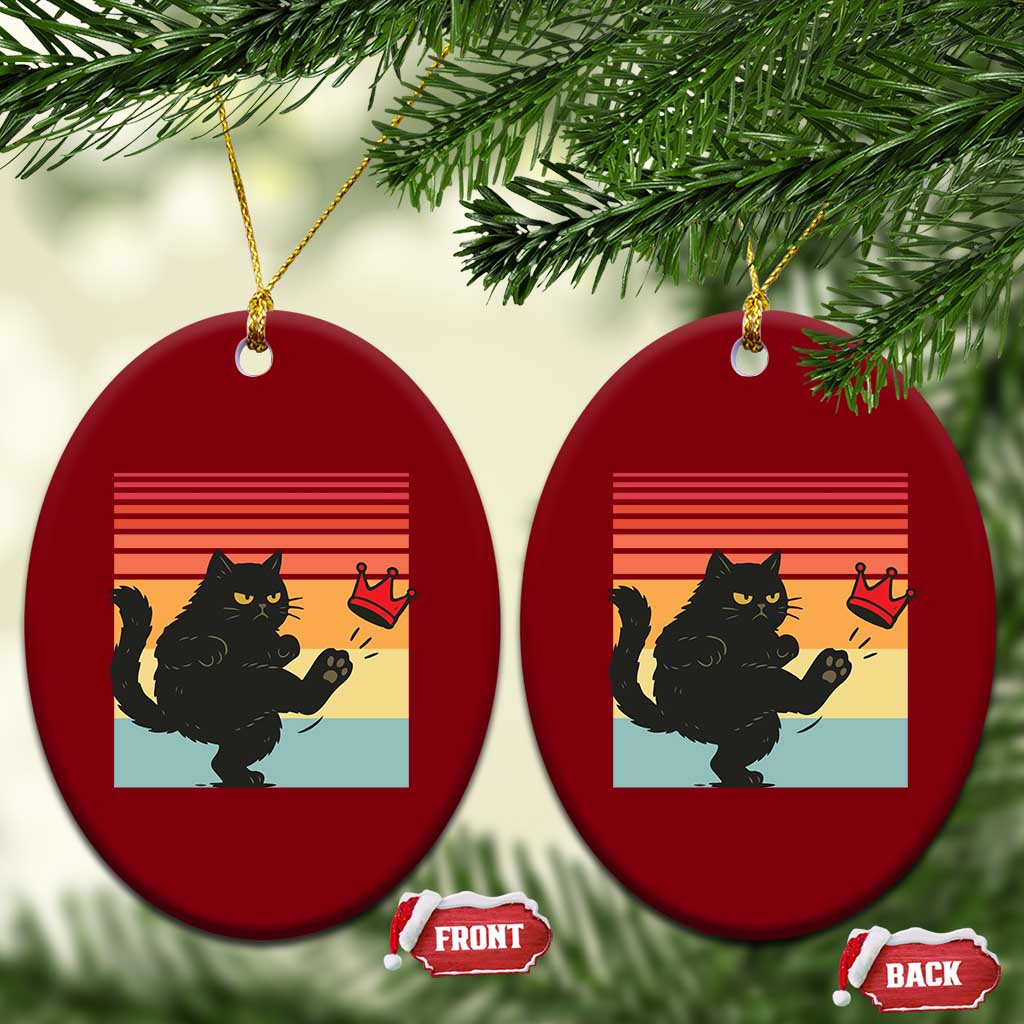 No Kings Black Cat Ceramic Ornament Funny Kitten Social Justice TS10 Print Your Wear