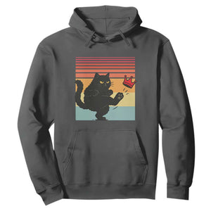 No Kings Black Cat Hoodie Funny Kitten Social Justice TS10 Dark Heather Print Your Wear