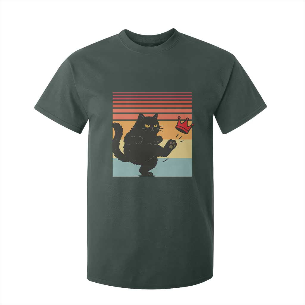 No Kings Black Cat T Shirt For Kid Funny Kitten Social Justice TS10 Dark Forest Green Print Your Wear