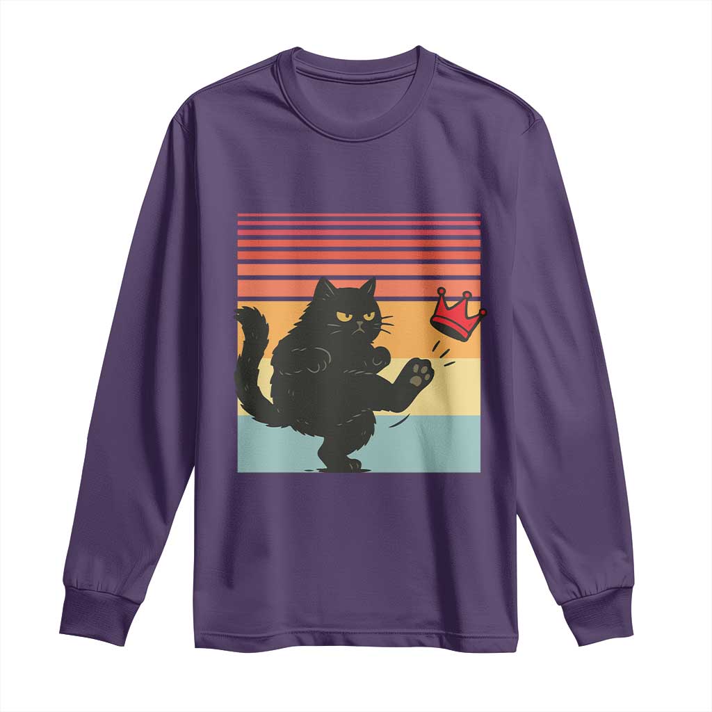 No Kings Black Cat Long Sleeve Shirt Funny Kitten Social Justice TS10 Purple Print Your Wear