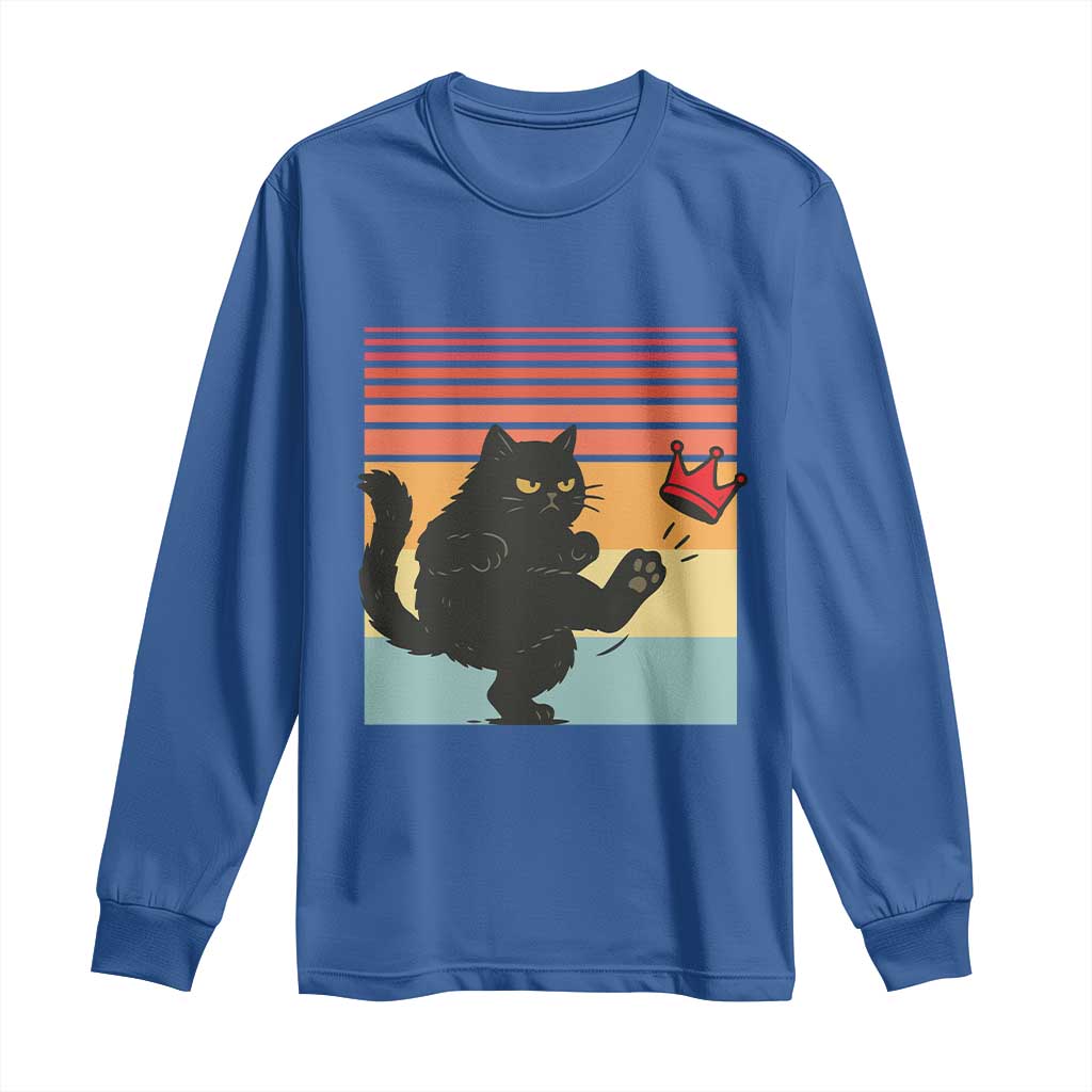No Kings Black Cat Long Sleeve Shirt Funny Kitten Social Justice TS10 Royal Blue Print Your Wear
