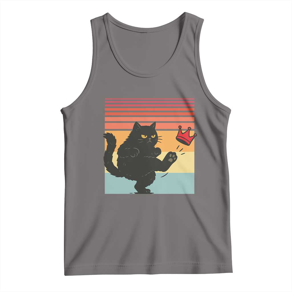 No Kings Black Cat Tank Top Funny Kitten Social Justice TS10 Deep Heather Print Your Wear