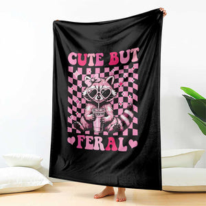 Cute But Feral Raccoon Throw Blanket Funny Sunglasses Trash Panda TS10 Print Your Wear
