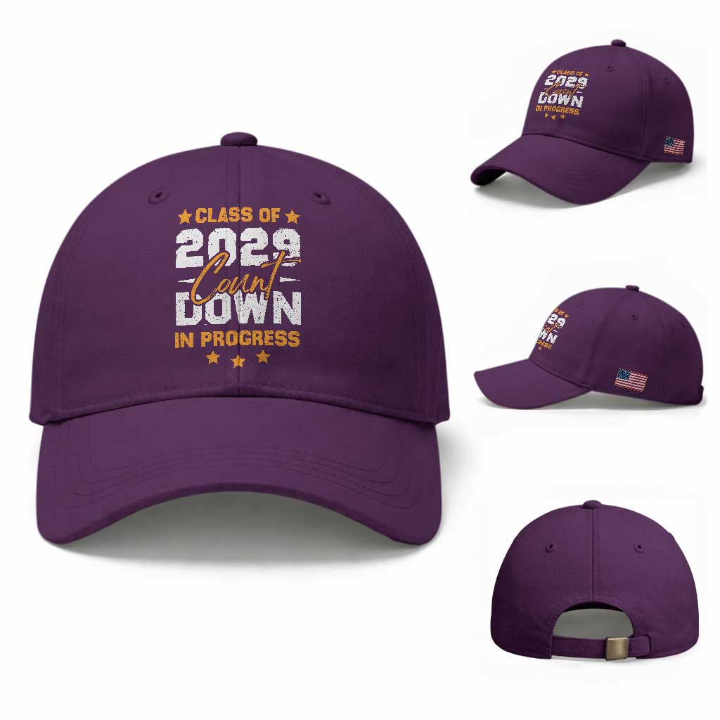 Class Of 2029 Count Down Graduating Baseball Cap TS10 Baseball Cap Universal Fit Purple Print Your Wear