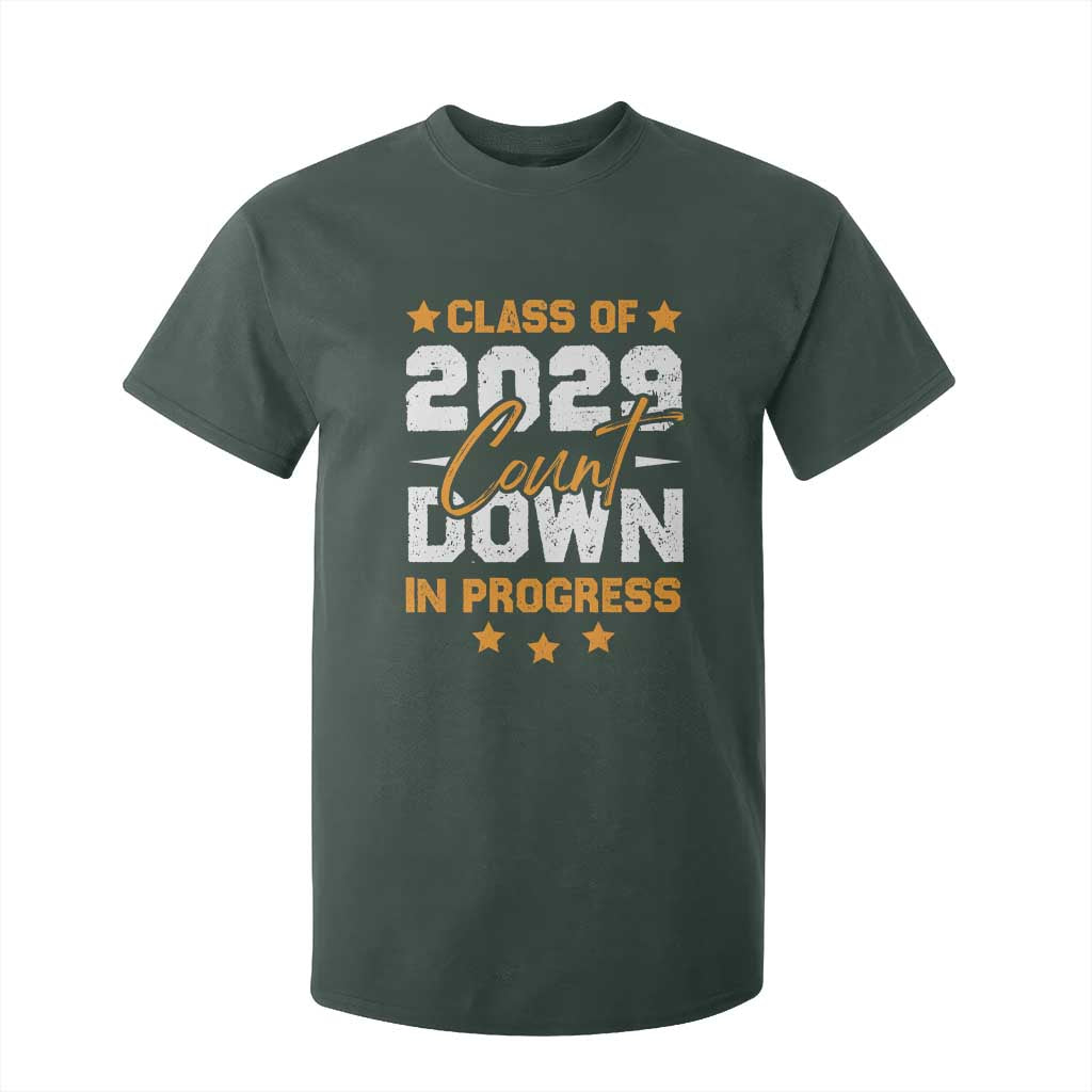 Class Of 2029 Count Down Graduating T Shirt For Kid TS10 Dark Forest Green Print Your Wear
