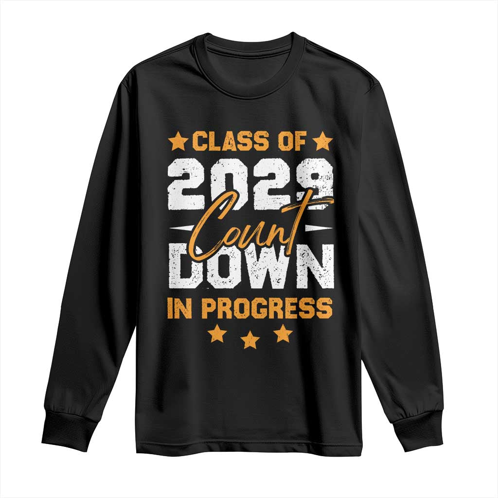 Class Of 2029 Count Down Graduating Long Sleeve Shirt TS10 Black Print Your Wear