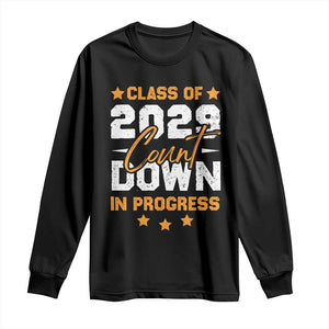 Class Of 2029 Count Down Graduating Long Sleeve Shirt TS10 Black Print Your Wear