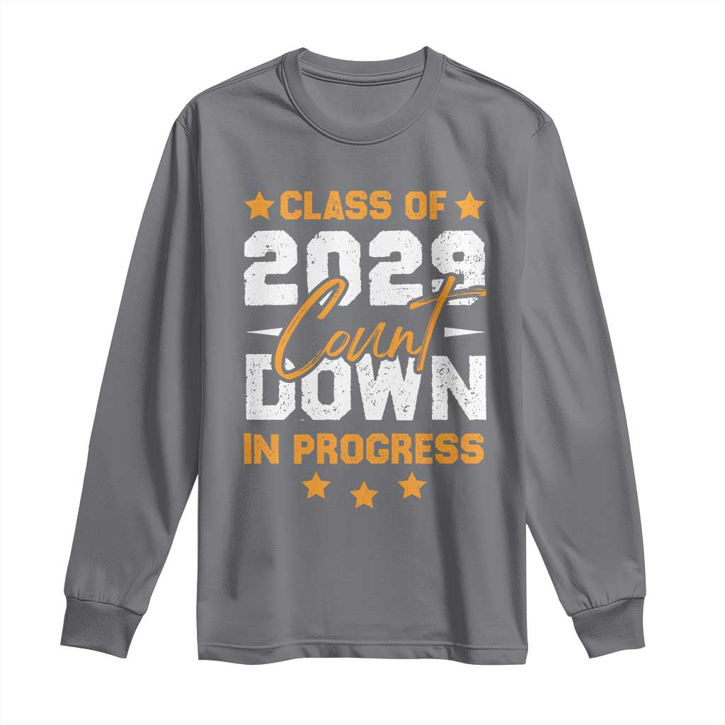 Class Of 2029 Count Down Graduating Long Sleeve Shirt TS10 Charcoal Print Your Wear
