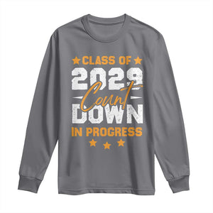 Class Of 2029 Count Down Graduating Long Sleeve Shirt TS10 Charcoal Print Your Wear