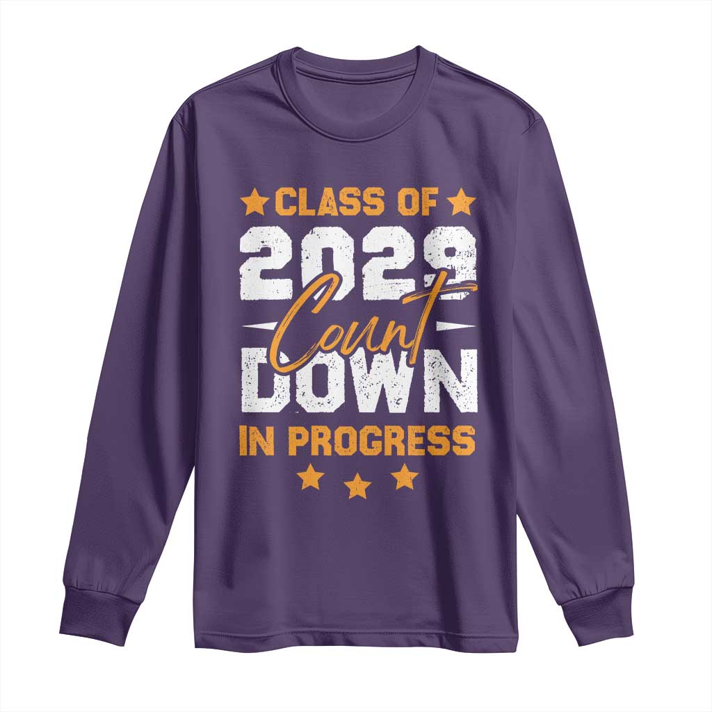 Class Of 2029 Count Down Graduating Long Sleeve Shirt TS10 Purple Print Your Wear
