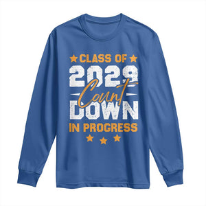 Class Of 2029 Count Down Graduating Long Sleeve Shirt TS10 Royal Blue Print Your Wear