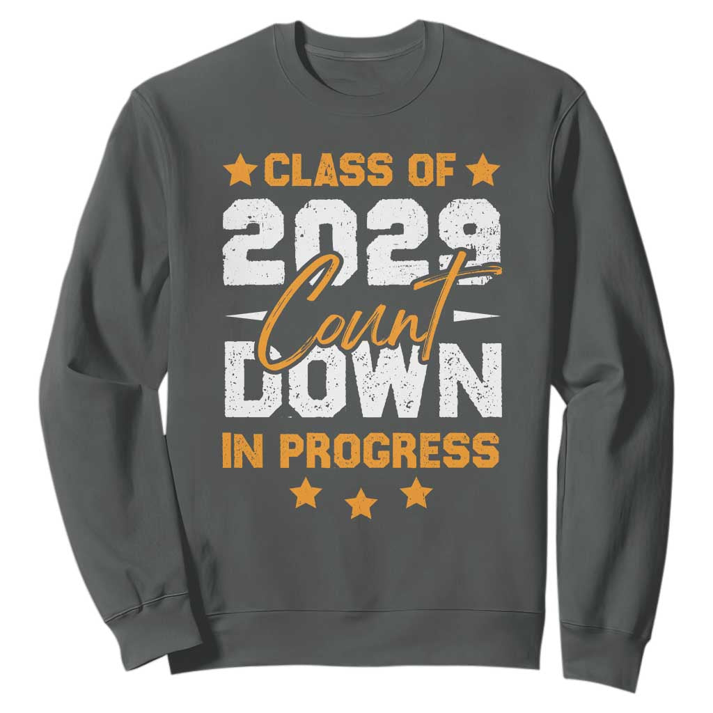 Class Of 2029 Count Down Graduating Sweatshirt TS10 Dark Heather Print Your Wear