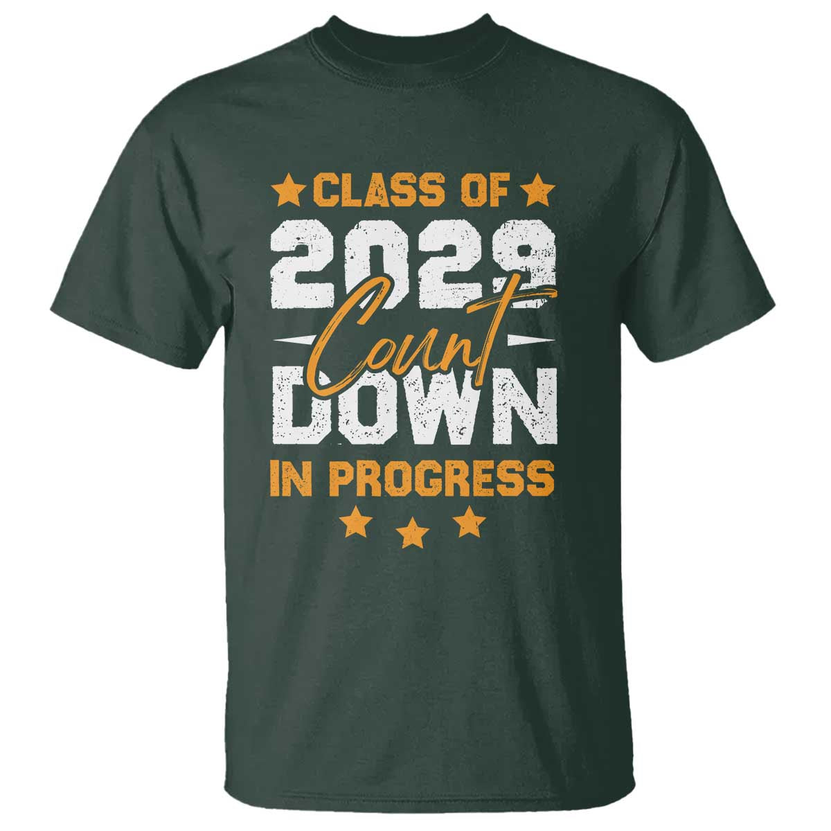 Class Of 2029 Count Down Graduating T Shirt TS10 Dark Forest Green Print Your Wear