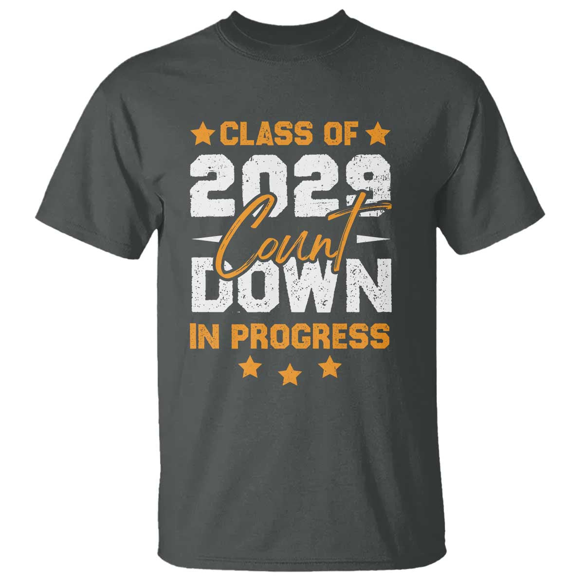 Class Of 2029 Count Down Graduating T Shirt TS10 Dark Heather Print Your Wear