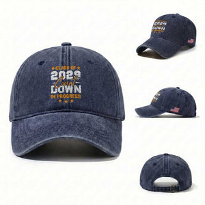 Class Of 2029 Count Down Graduating Washed Cotton Baseball Cap TS10 Washed Cap Universal Fit Navy Print Your Wear