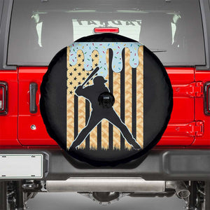 Baseball Drip Spare Tire Cover Dripping Ice Cream Sprinkles American Flag Boys TS10 Black Print Your Wear