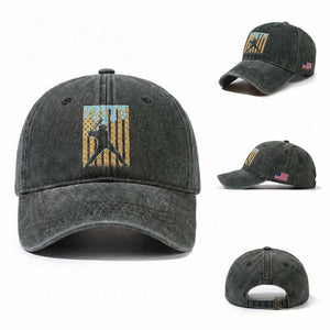 Baseball Drip Washed Cotton Baseball Cap Dripping Ice Cream Sprinkles American Flag Boys TS10 Washed Cap Universal Fit Dark Green Print Your Wear