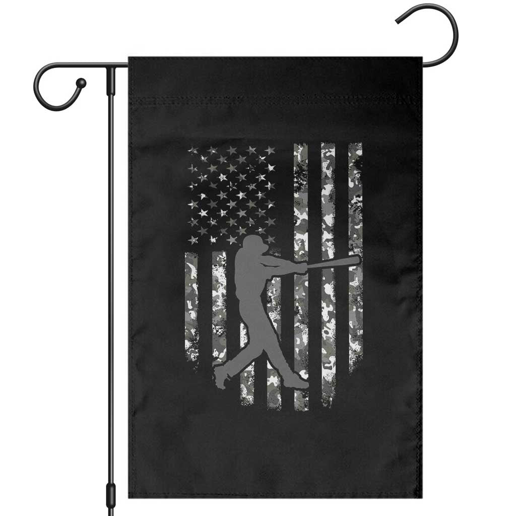 Camo US Flag Baseball Player Garden Flag Retro Camouflage American Flag Patriotic TS10 Black Print Your Wear