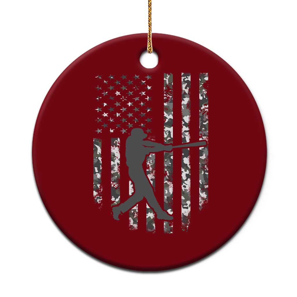 Camo US Flag Baseball Player Ceramic Ornament Retro Camouflage American Flag Patriotic TS10 1pc Red Print Your Wear