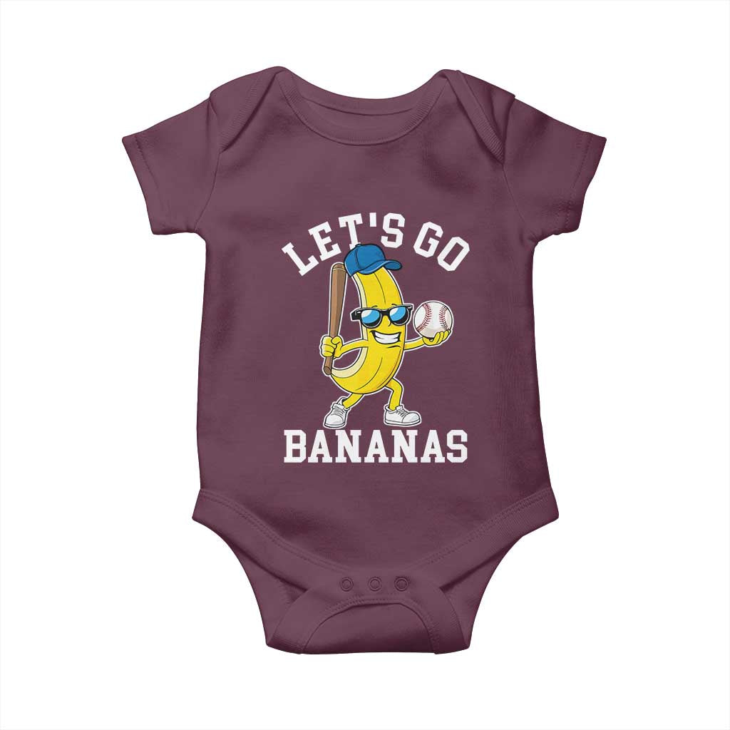 Funny Banana Baby Onesie Lets Go Bananas TS10 Maroon Print Your Wear