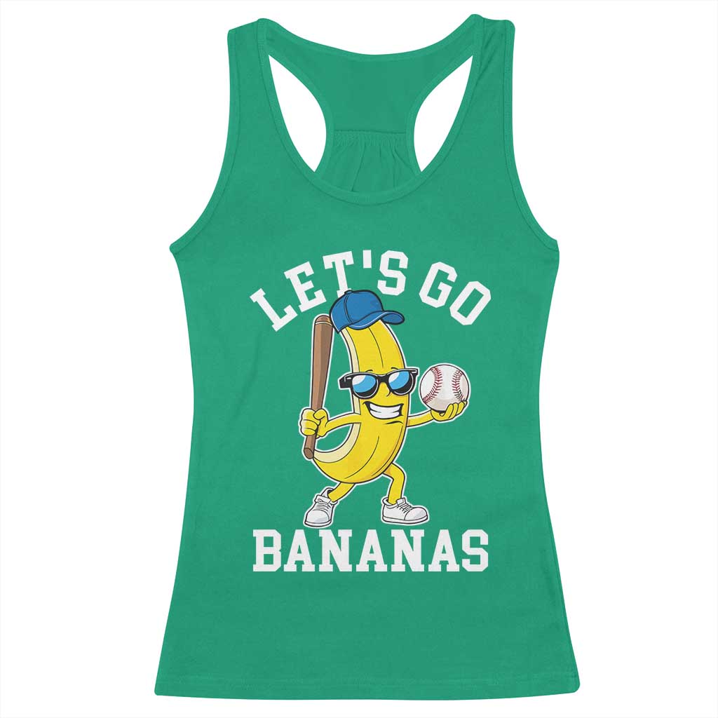 Funny Banana Racerback Tank Top Lets Go Bananas TS10 Irish Green Print Your Wear