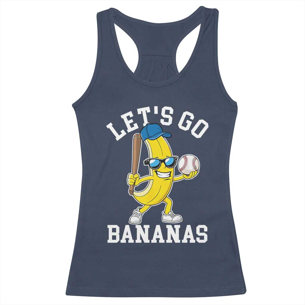 Funny Banana Racerback Tank Top Lets Go Bananas TS10 Navy Print Your Wear
