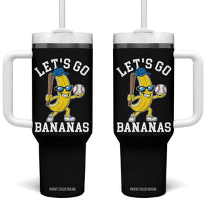 Funny Banana Tumbler With Handle Lets Go Bananas TS10 One Size: 40 oz Black Print Your Wear