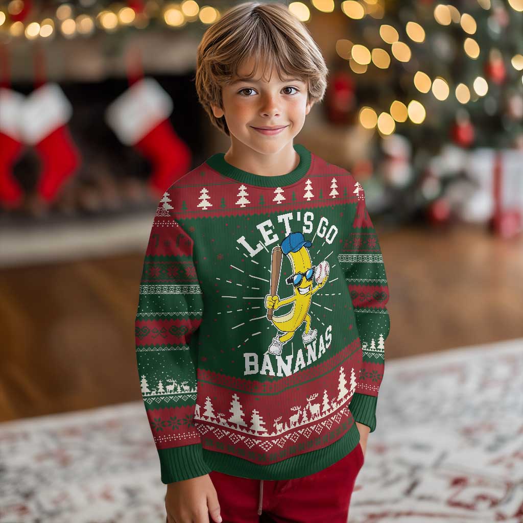 Funny Banana Knit Sweatshirt Lets Go Bananas TS10 Christmas Print Your Wear