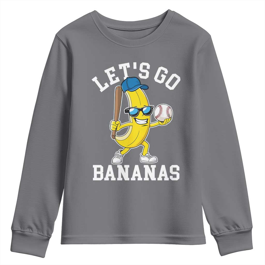 Funny Banana Youth Sweatshirt Lets Go Bananas TS10 Charcoal Print Your Wear