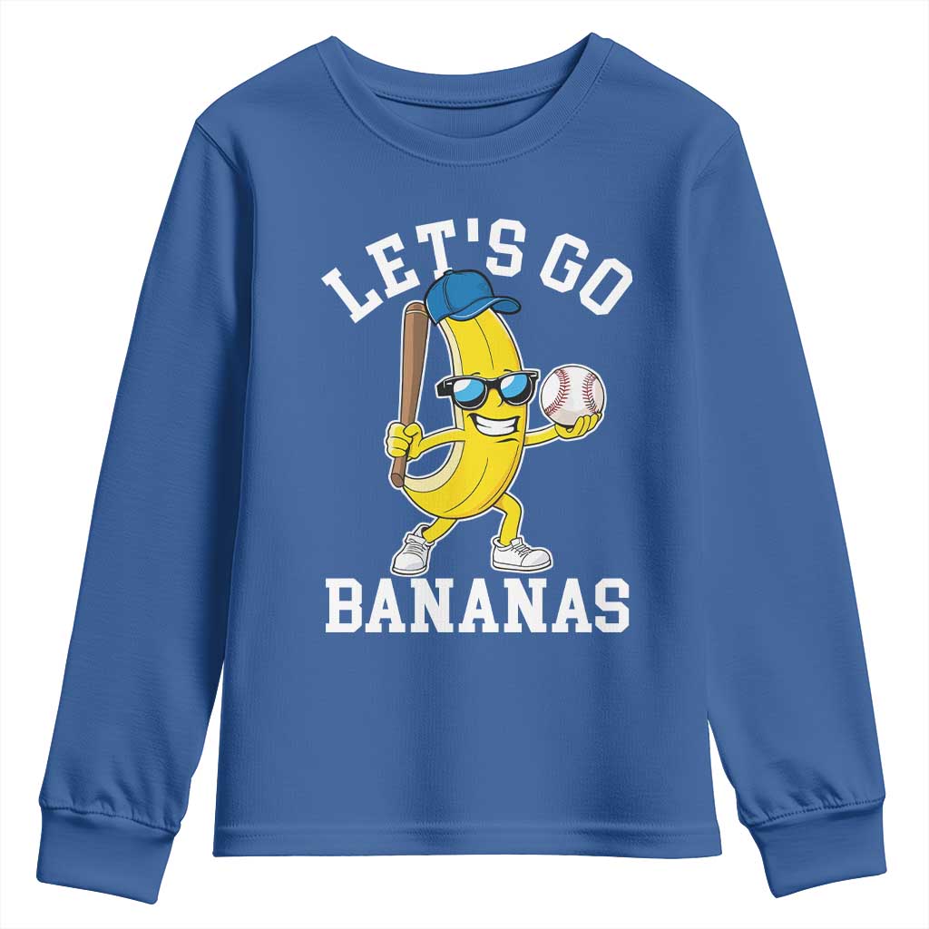 Funny Banana Youth Sweatshirt Lets Go Bananas TS10 Royal Blue Print Your Wear