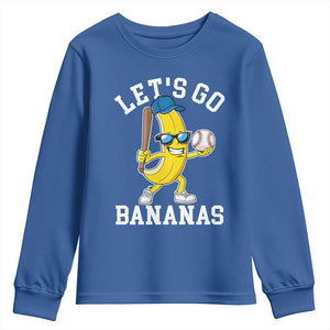 Funny Banana Youth Sweatshirt Lets Go Bananas TS10 Royal Blue Print Your Wear