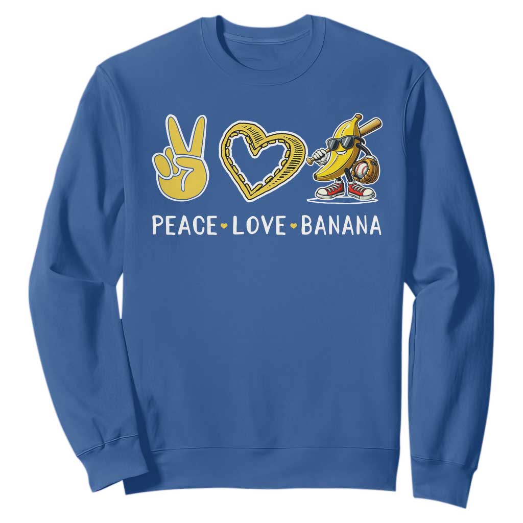 Funny Love Bananas Sweatshirt Cute Banana Gifts TS10 Royal Blue Print Your Wear
