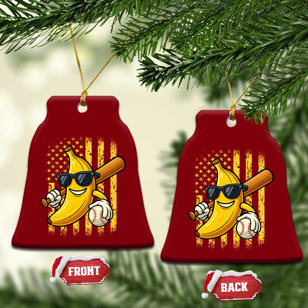 Retro Bananas Ceramic Ornament Vintage American Flag Banana Lover TS10 Print Your Wear