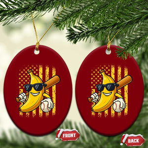 Retro Bananas Ceramic Ornament Vintage American Flag Banana Lover TS10 Print Your Wear