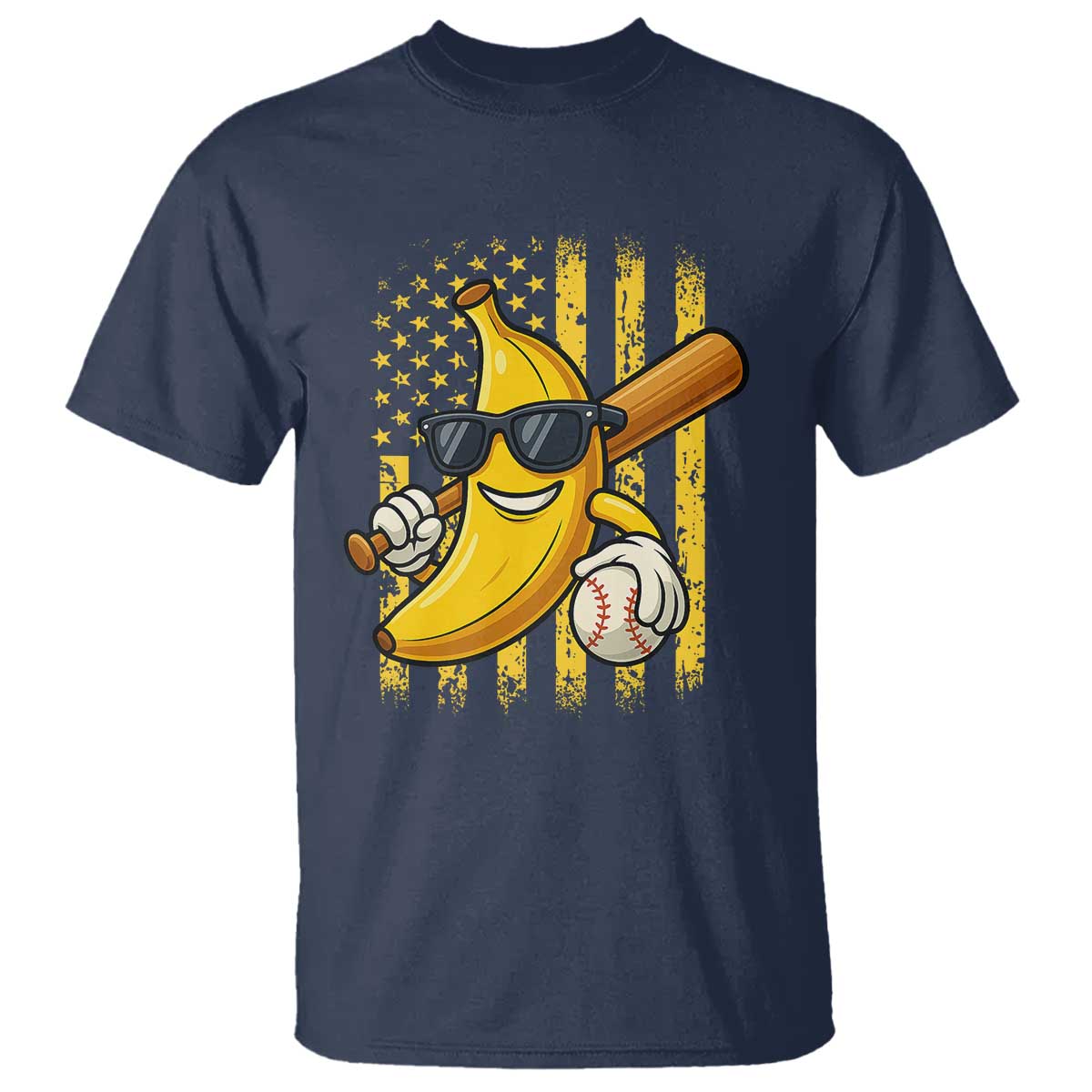 Retro Bananas T Shirt Vintage American Flag Banana Lover TS10 Navy Print Your Wear