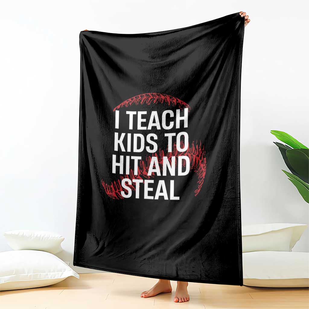 Baseball Coach Throw Blanket I Teach Kids To Hit And Steal TS10 Print Your Wear