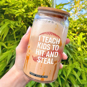 Baseball Coach Glass Can I Teach Kids To Hit And Steal TS10 Black Print Your Wear