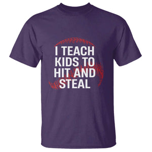Baseball Coach T Shirt I Teach Kids To Hit And Steal TS10 Purple Print Your Wear