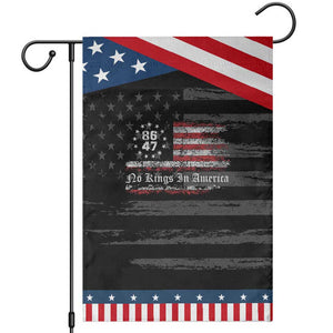 No Kings in America Garden Flag 86 47 US Flag Impeach 47 TS10 Distressed Black Blue Print Your Wear