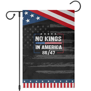 No Kings in America Garden Flag 86 47 Impeach 47 TS10 Distressed Black Blue Print Your Wear